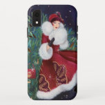 Festive art deco retro vintage Christmas lady Case-Mate iPhone Case<br><div class="desc">design by www.etsy.com/Shop/VanityFlairDesigns</div>