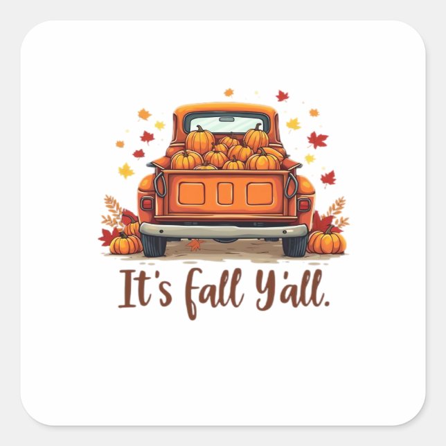 Festive Autumn Harvest Design Celebrating Fall Sea Square Sticker (Front)