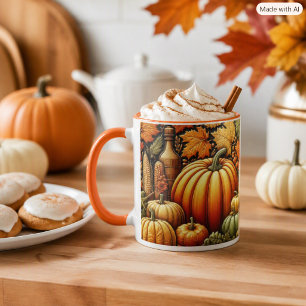 Festive Autumn Season Harvest Pumpkins Coffee Mug