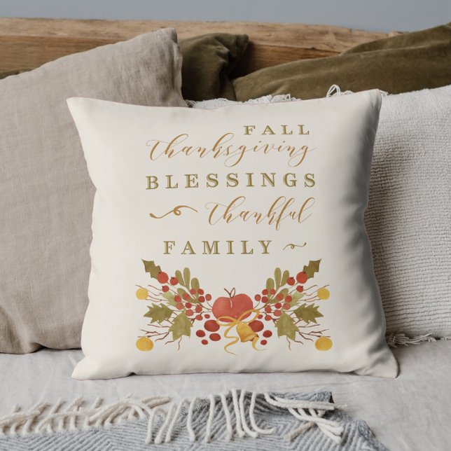 Festive Autumn Watercolor Foliage Cushion (Creator Uploaded)