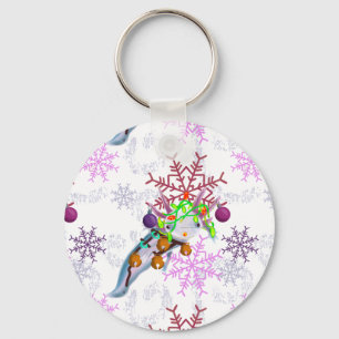 Festive Axlotl Key Ring