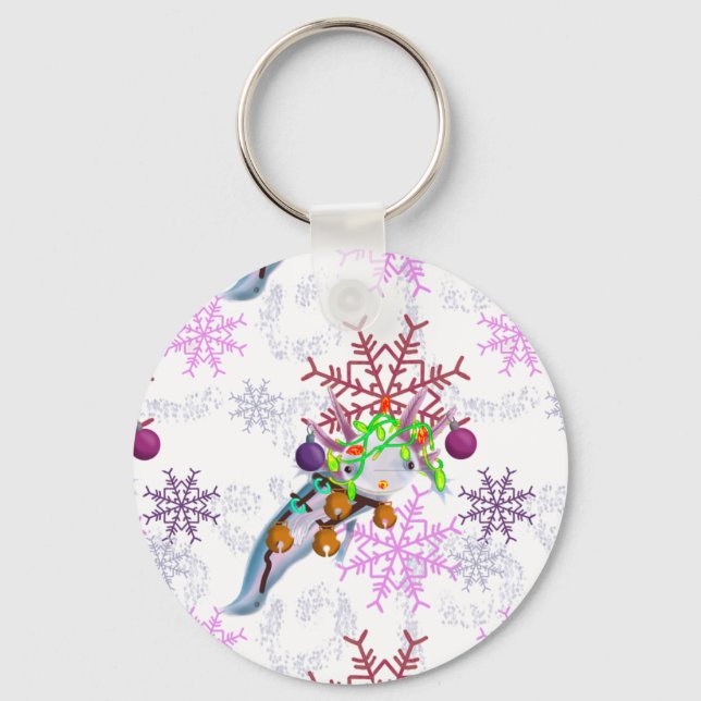 Festive Axlotl Key Ring (Front)