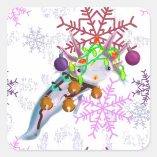 Festive Axlotl Square Sticker