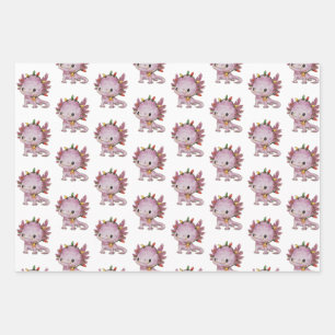 Festive Axolotl Wrapping Paper Sheet