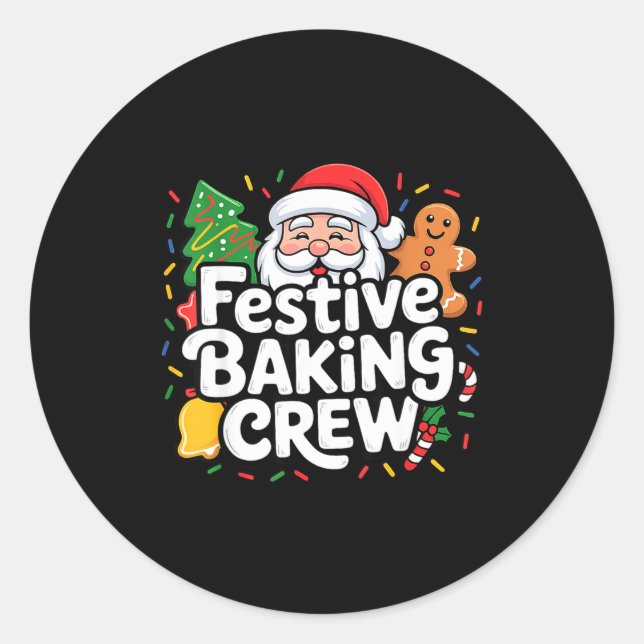 Festive Baking Crew Soft Palette Holiday Family Ch Classic Round Sticker (Front)