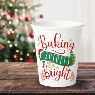 Festive Baking Spirits Bright Christmas Paper Cups