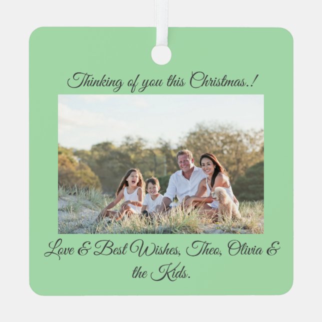 Festive Bauble Christmas Photo Tree Ornament (Back)