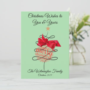 Festive Bauble Family Photo Christmas Flat Card