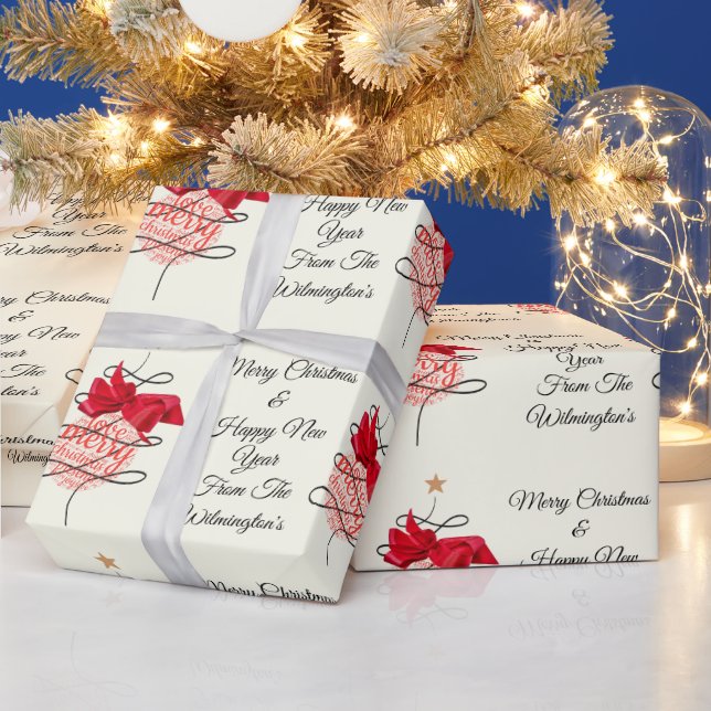 Festive Bauble on Ivory Christmas Wrapping Paper (Holidays)