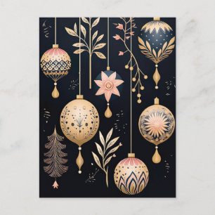 Festive Baubles Christmas Greeting Card