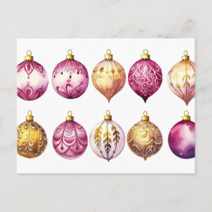 Festive Baubles Christmas Greeting Card