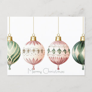 Festive Baubles Christmas Greeting Card