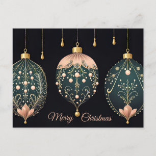 Festive Baubles Christmas Greeting Card