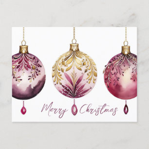 Festive Baubles Christmas Greeting Card