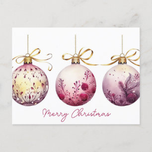 Festive Baubles Christmas Greeting Card