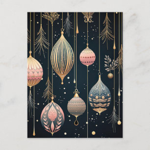 Festive Baubles Christmas Greeting Card
