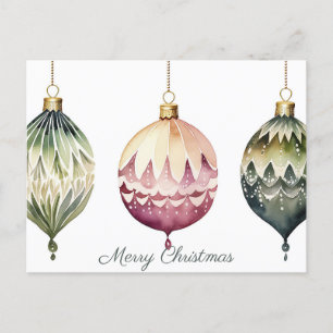Festive Baubles Christmas Greeting Card