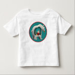Festive Bear Santa Christmas Trees Cookies Toddler T-Shirt<br><div class="desc">Immerse in holiday cheer with this delightful tee showcasing a bear biting a cookie,  revealing a vibrant,  snowy Christmas scene inside its silhouette featuring Santa Claus bringing joy.</div>