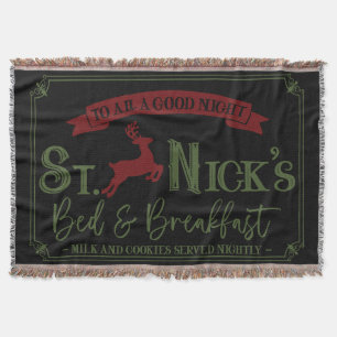 Festive Bed and Breakfast Christmas Doormat Throw  Blanket
