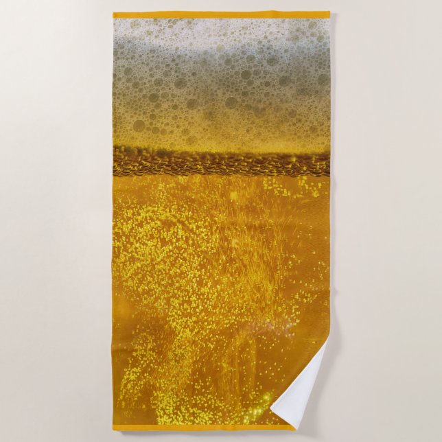 Festive Beer Galaxy a Celestial Quenching Beach Towel (Front)