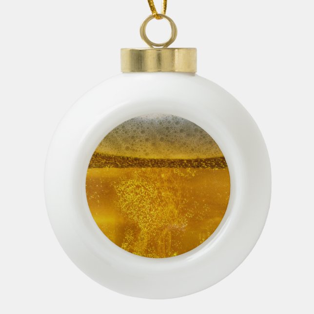 Festive Beer Galaxy a Celestial Quenching Ceramic Ball Christmas Ornament (Front)