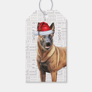 Festive Belgian Malinois Holiday Dog Christmas Gift Tags