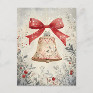 Festive Bell Christmas Greeting Postcard