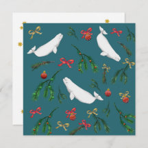Festive Beluga Whale Illustration Christmas 