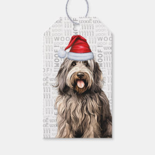 Festive Bergamasco Holiday Dog Christmas Gift Tags
