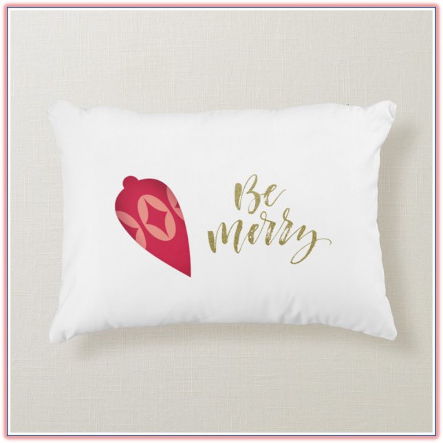 Festive Berry Colour Ornament Be Merry Decorative Cushion (Creator Uploaded)