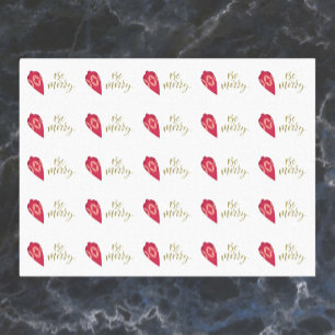 Festive Berry Colour Ornament Be Merry Tissue Paper