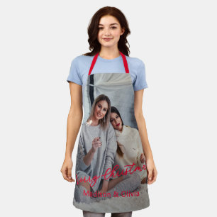 Festive Best Friend Personalised Photo Script Name Apron