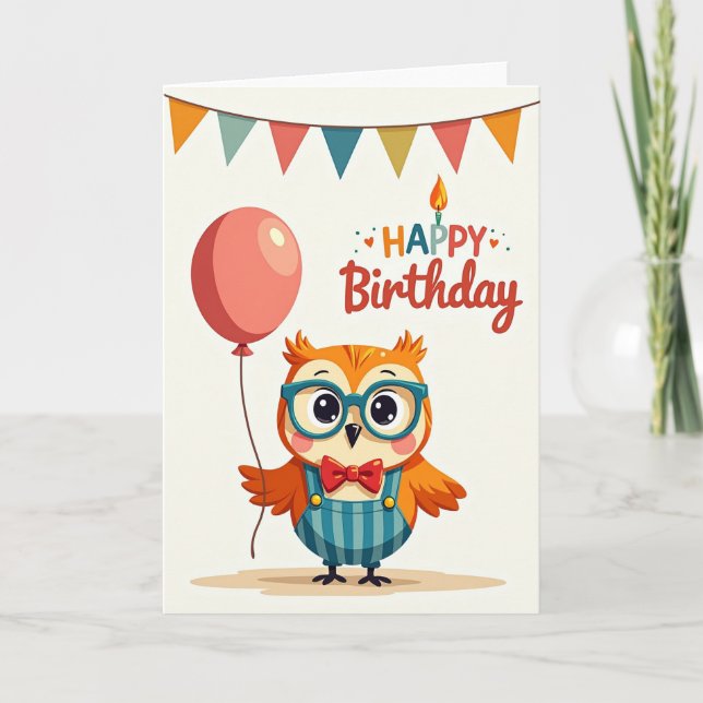 Festive Bird Celebration Card (Front)