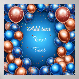 Festive Birthday Celebration With Balloons Poster