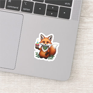 Festive Birthday Fox with Cupcake
