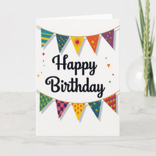 Festive Birthday Pennant Card
