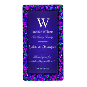 Festive Birthday Wine Label Confetti