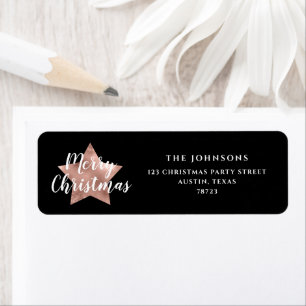 Festive Black Christmas Return Address 