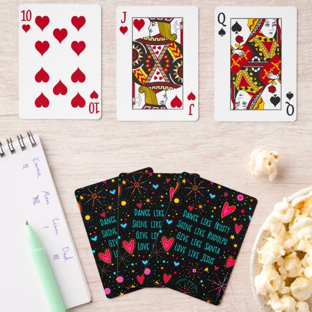 Festive Black Frosty Santa Rudolph Jesus Playing Cards (Creator Uploaded)