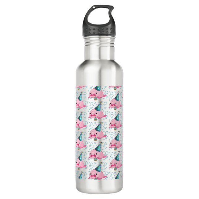 Festive Blobfish Birthday  710 Ml Water Bottle (Front)