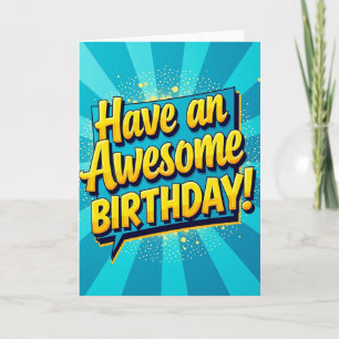 Festive Blue Banner Birthday Card
