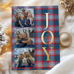 Festive Blue Buffalo Plaid 3 Photos Christmas