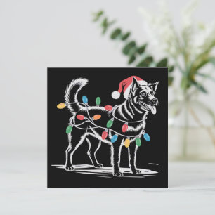 Festive Blue Heeler Christmas Holiday Cattle Dog  Card
