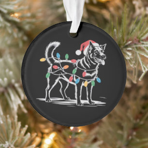 Festive Blue Heeler Christmas Holiday Cattle Dog  Ornament