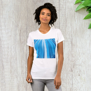 Festive Blue Light Rays Womens T-Shirt