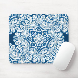Festive Blue Mandala Mouse Pad