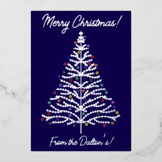 Festive Blue & Silver Modern Christmas Tree
