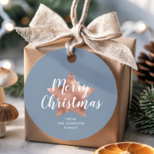Festive Blue Star Christmas Favour Tags