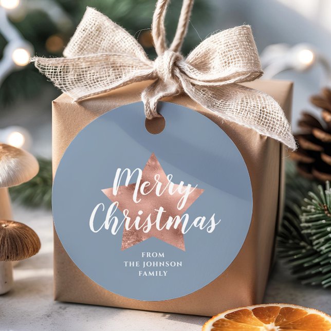 Festive Blue Star Christmas Favour Tags (Festive Blue Star Christmas Favor Tags)