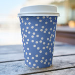 Festive Blue & White Confetti / Polkadots Paper Cups<br><div class="desc">NewParkLane - Paper Cups, with a whimsical pattern of white confetti / polkadots against a lavender background. You can easily change the background colour to any colour you like. A cute multi purpose design for Hanukkah, a birthday party, baby shower, a party with a nautical theme or any other festive...</div>